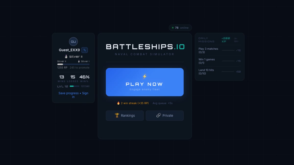 Battleships.io gameplay screenshot